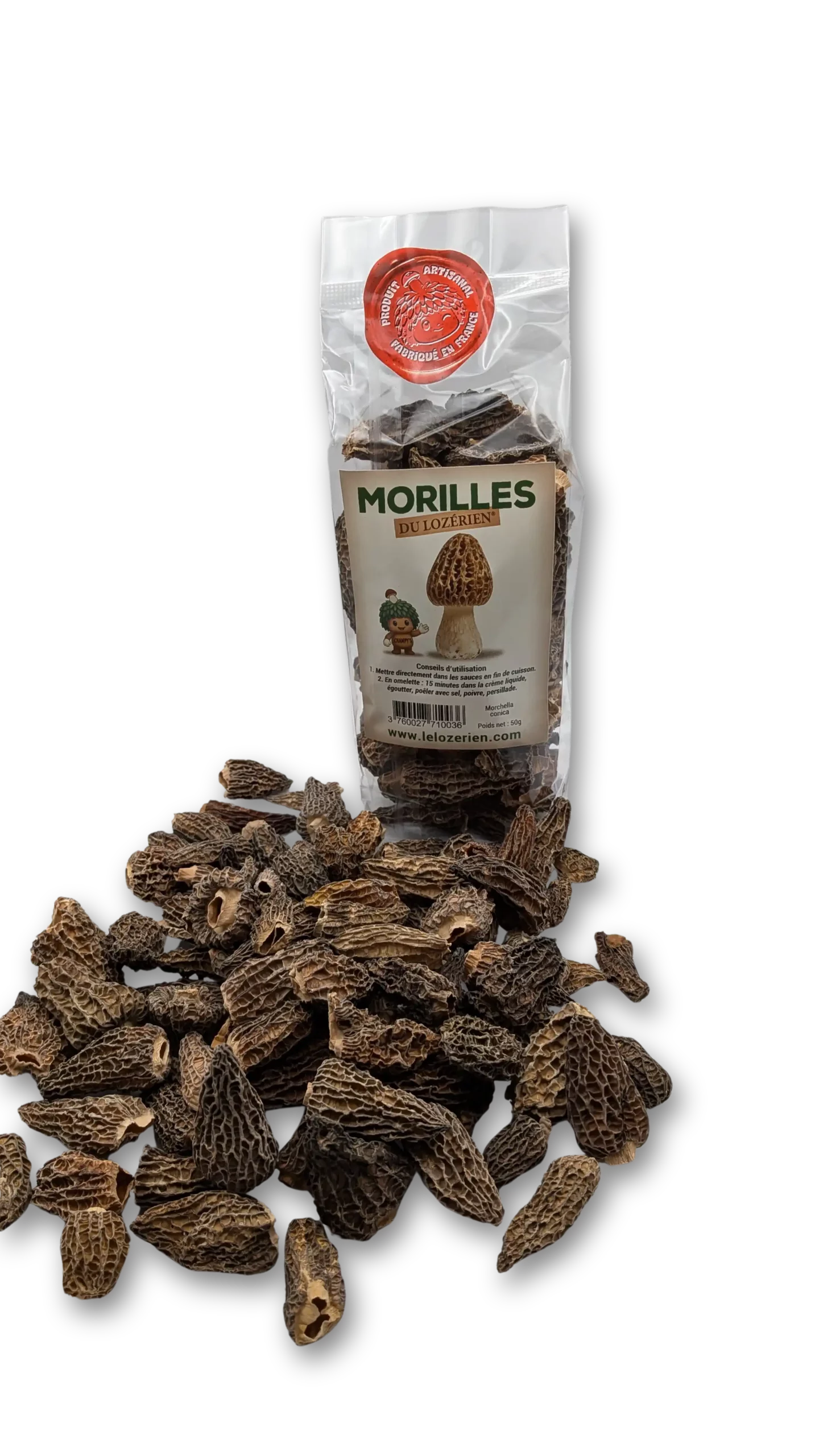 Sachet de morilles séchées Le Lozerien
