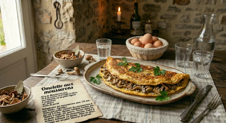 Omelette, aux mousserons Le Lozerien